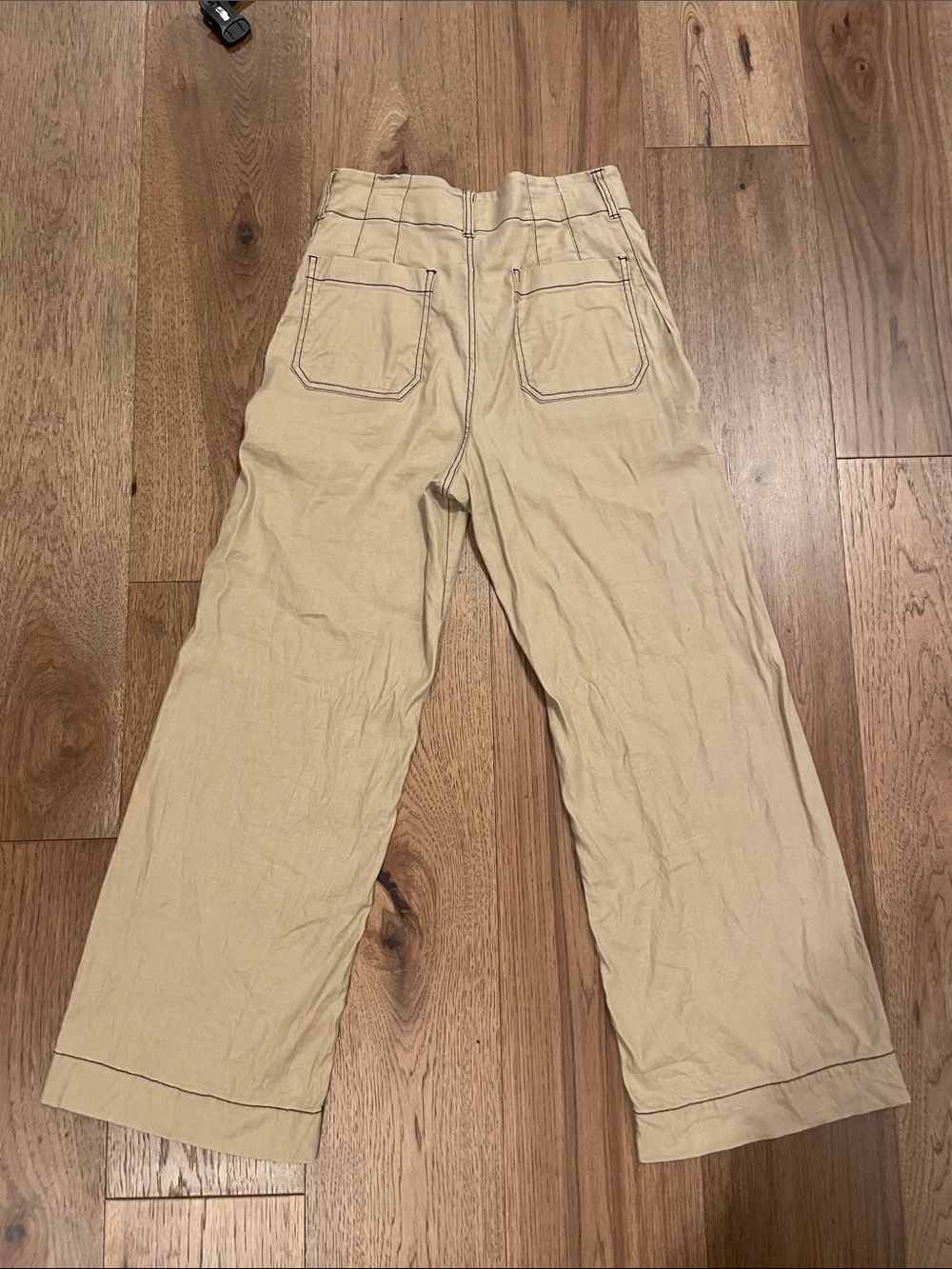 Anthropologie Maeve “The Colette” Tan Linen Blend Pants 28 Tall - Picture 2 of 8